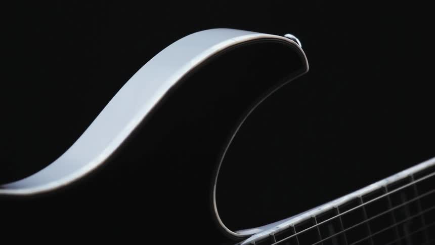Close up of a shiny guitar