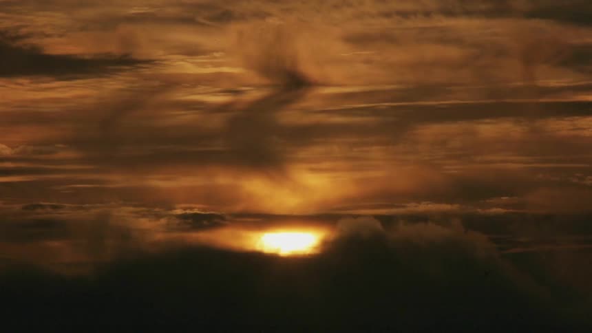 A sunset over the ocean