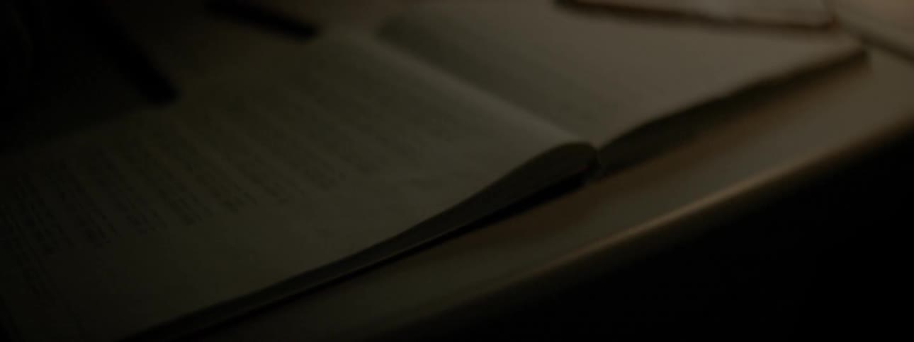 A open ledger is sitting on a desk
