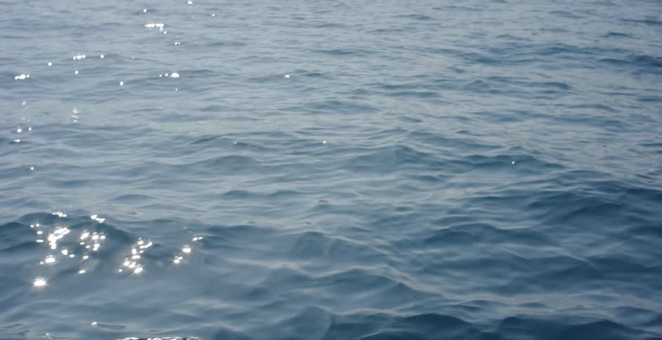 Sunlight shining on rippling water waves