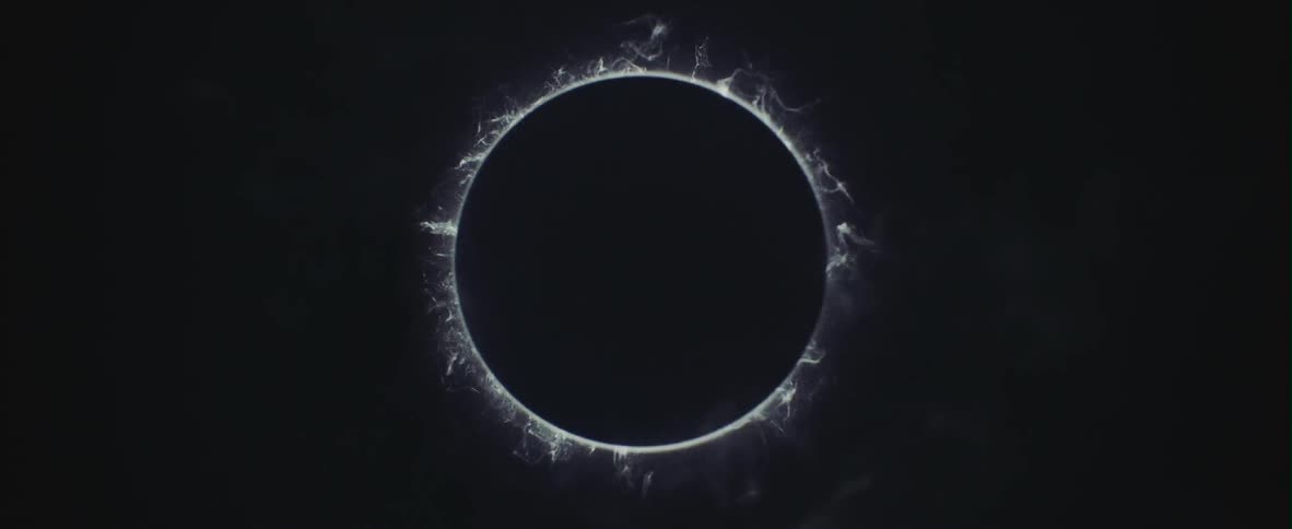 Large white ring on a black background