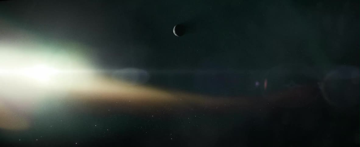 Moon, planets and stars in space