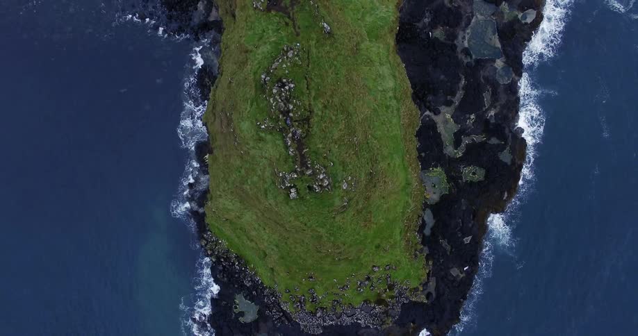 A large and empty island in the ocean
