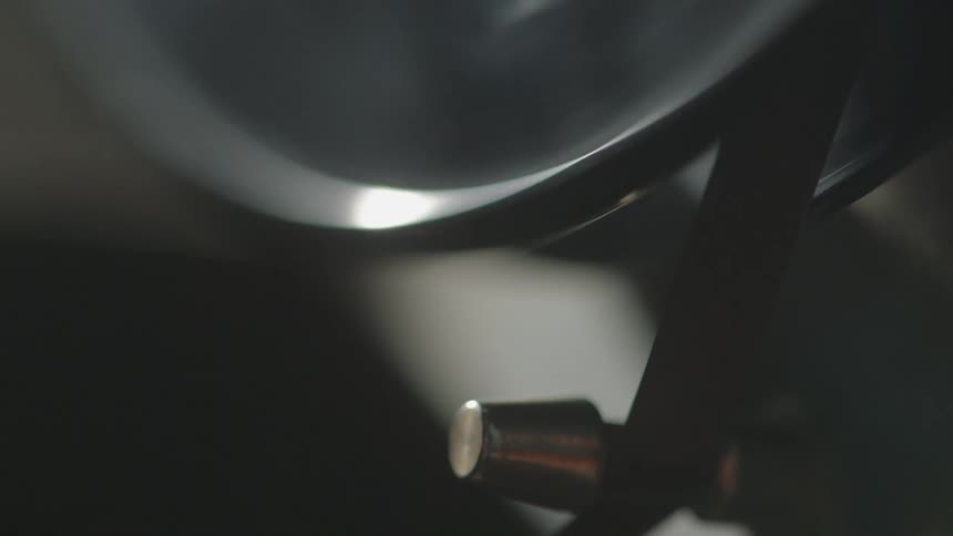 Machine wheel spins around slowly