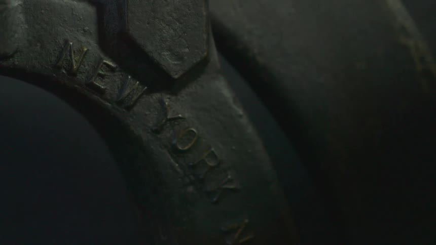 Large piece of steel with letters printed on it