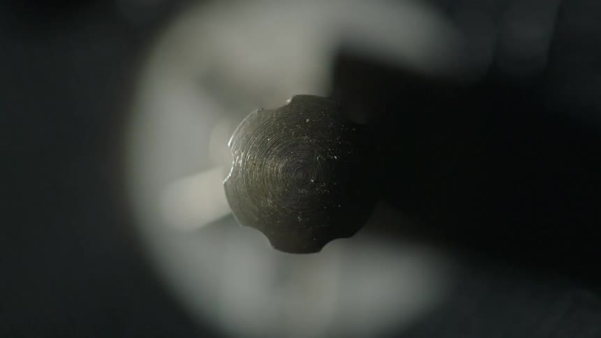 A machine part rotates