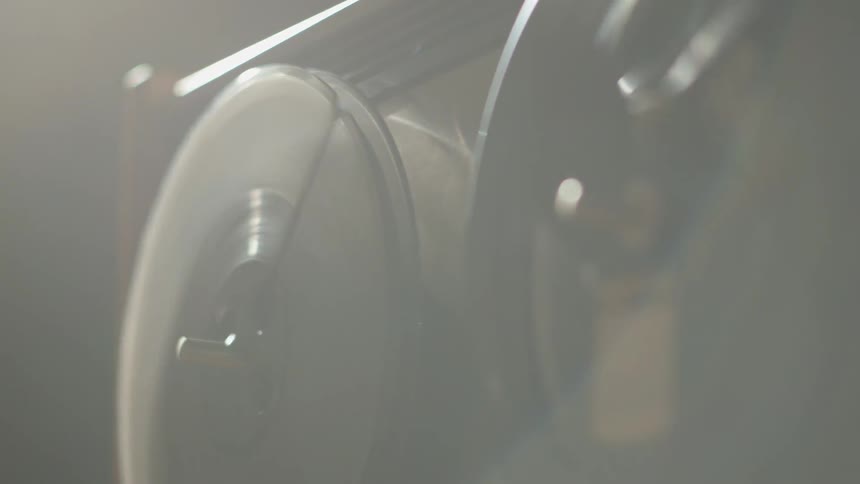 Wheels on a projector spin slowly