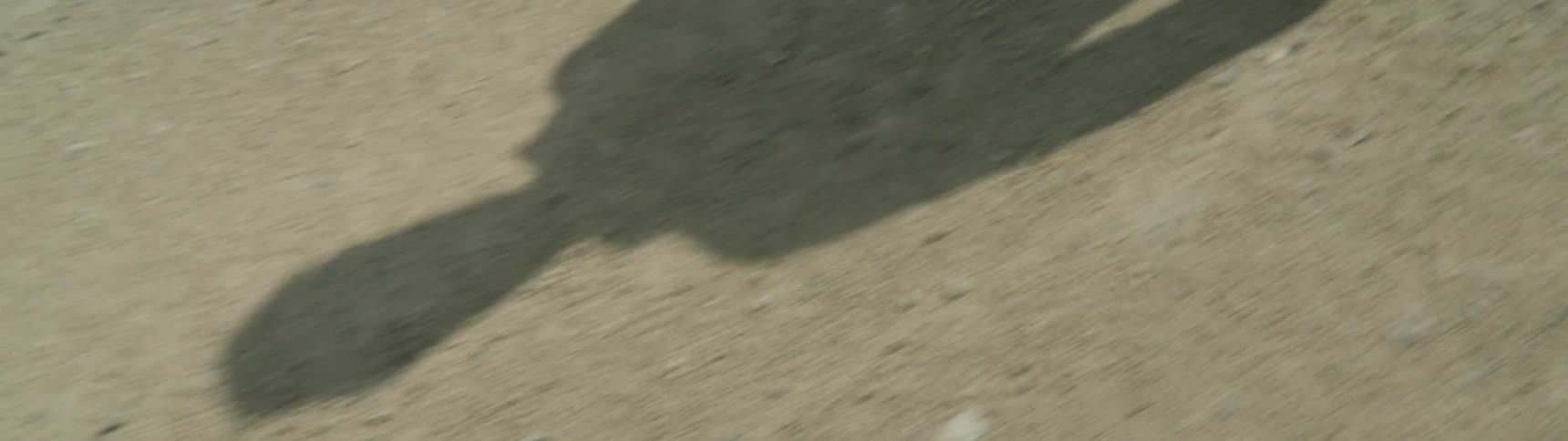 A person's shadow is moving on the ground