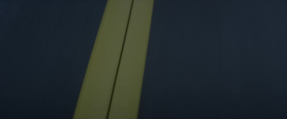 The yellow line of a runway