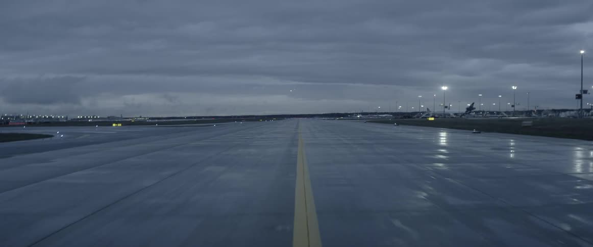 Water covers the airport tarmac