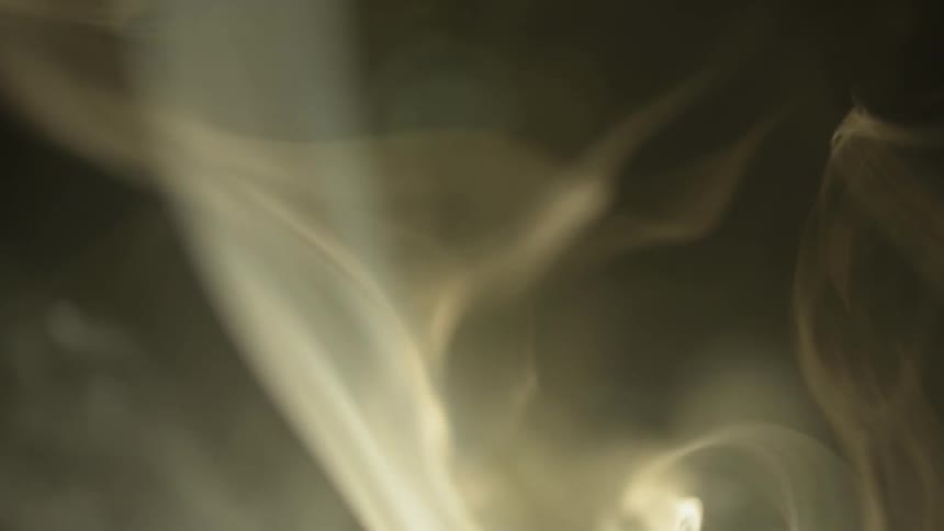 Smoke swirls in the air