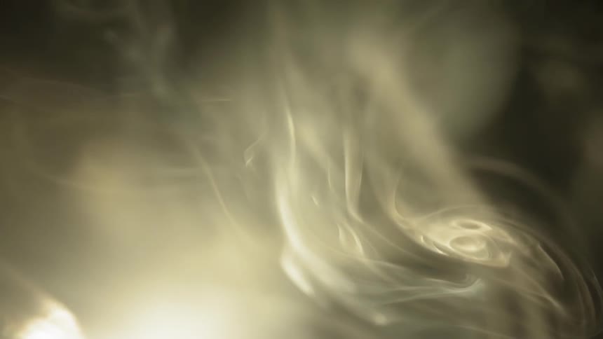 Smoke swirls in the air