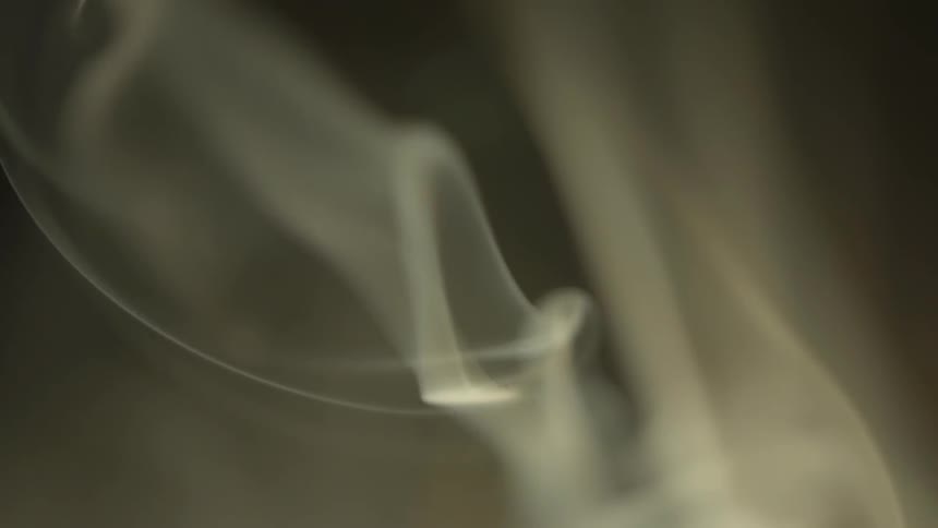 Smoke swirls in the air