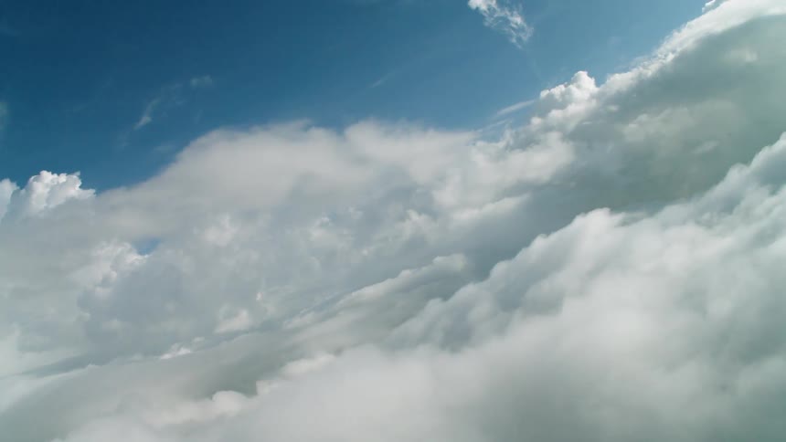 White clouds in a blue sky