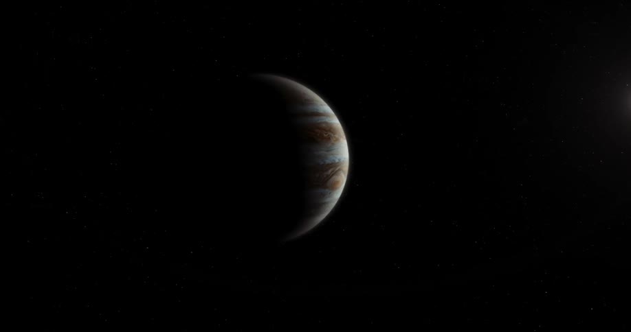 Jupiter rotates slowly in space