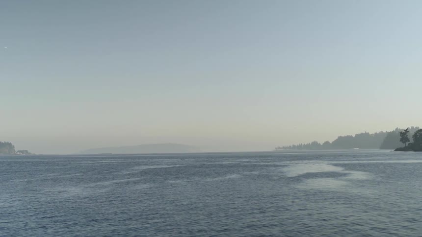 Ocean waves rippling in a bay