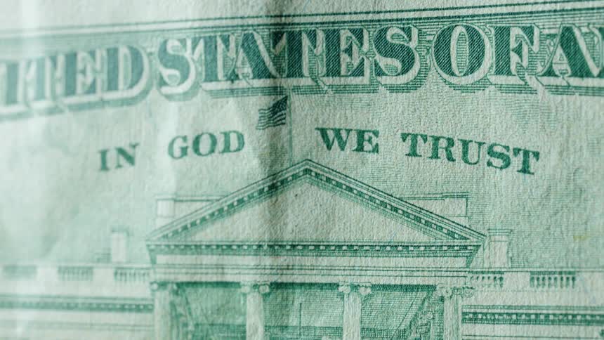 Back of united states paper currency bill