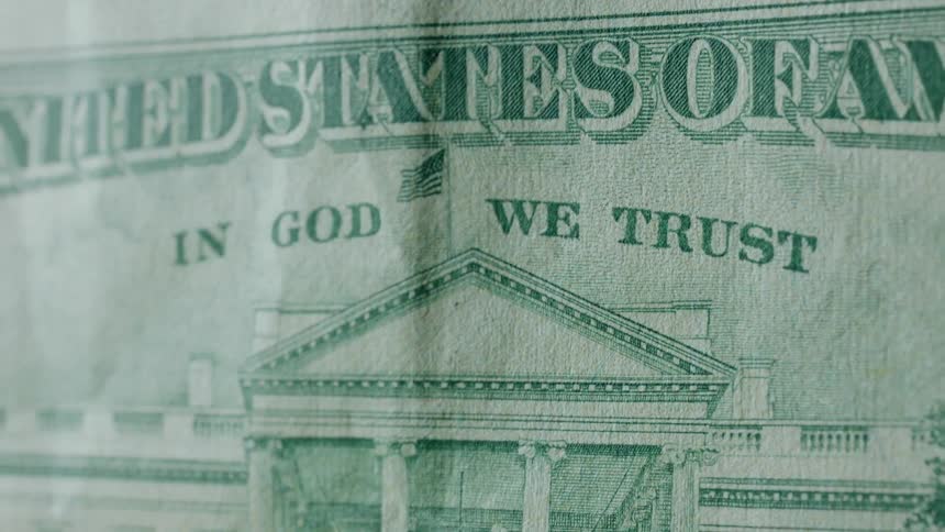 Back of united states currency bill