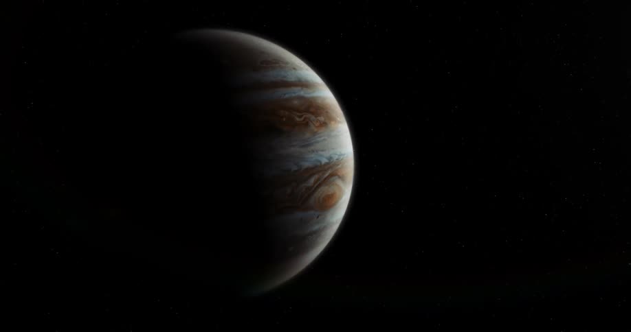 Jupiter rotates in outer space