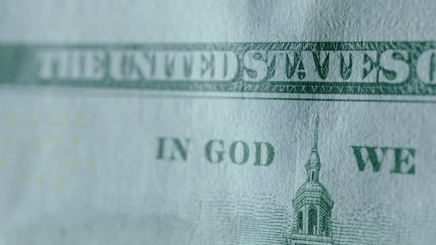 The back of a us one hundred dollar bill