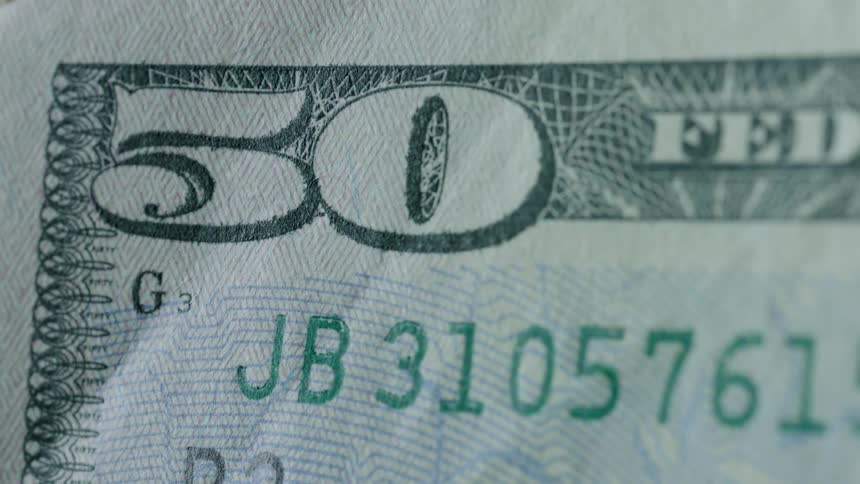 Printing on a fifty dollar bill