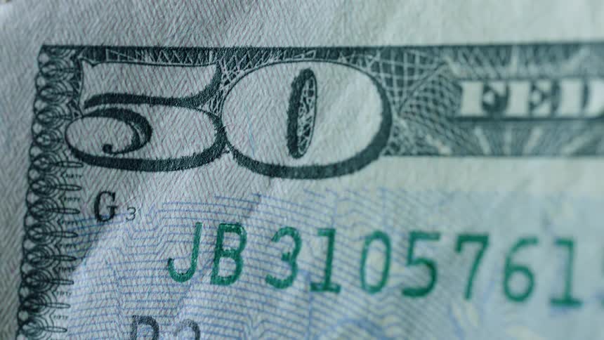 Printing on a fifty dollar bill