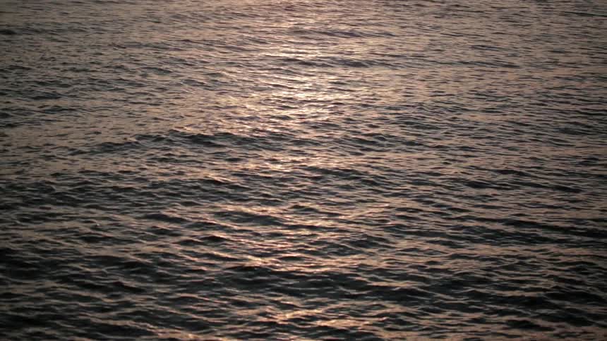 Waves rippling as the sun reflects off them