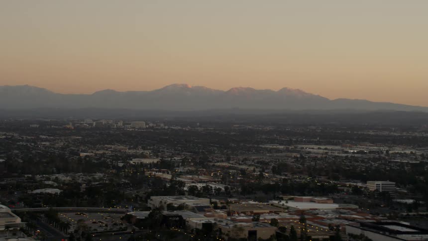 Sun sets over a small town
