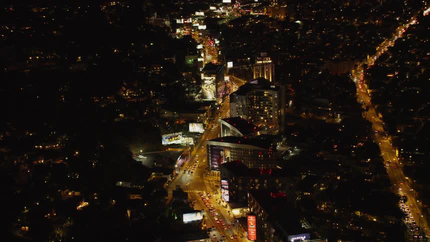 Aerial view of Beverly Hills and Hollywood