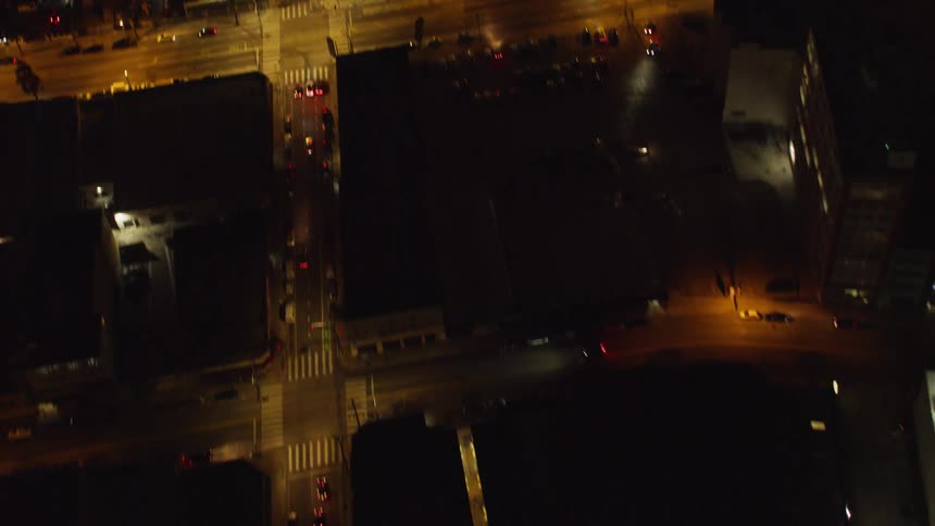 Many roads and highways through a city at night