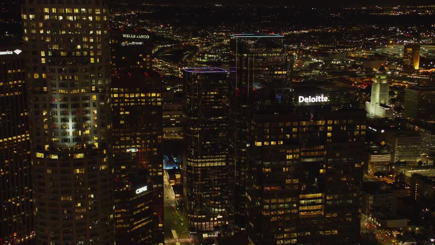 City lights illuminate the night sky