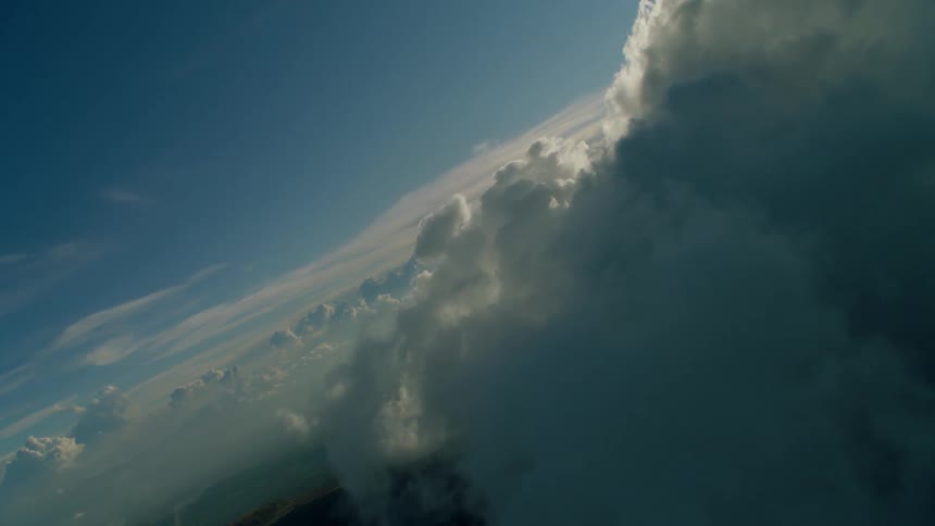 Clouds float in the sky