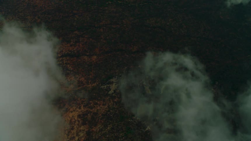 Flying above the clouds looking down