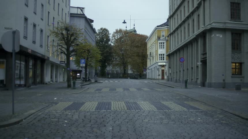 Empty city street during the day