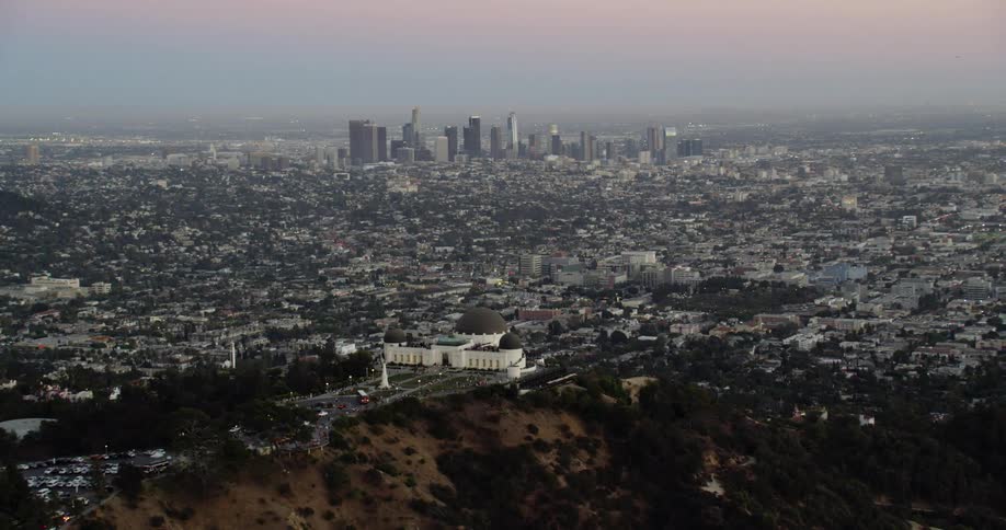 Griffith Observatory and Downtown LA at Sunset