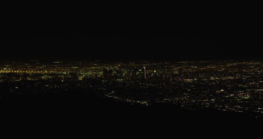 City lights twinkle at night