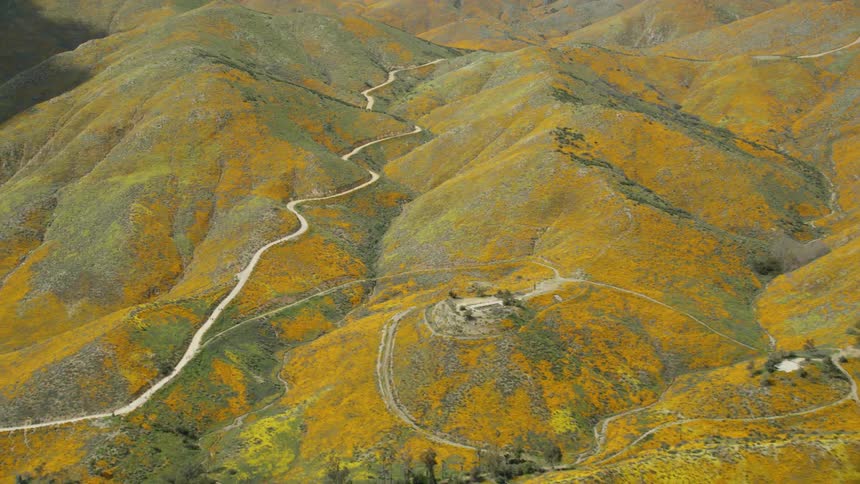 A road winds through rural hills