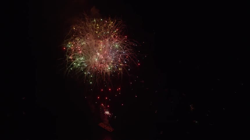 Fireworks explode in the night sky