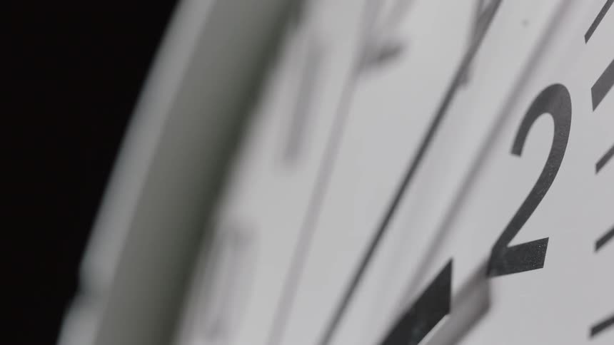 Seconds tick by on a clock