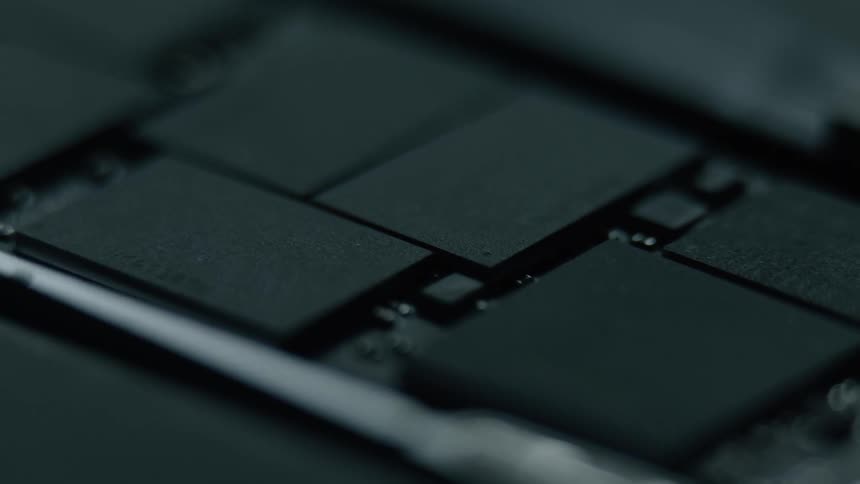 Pieces of computer equipment sits untouched