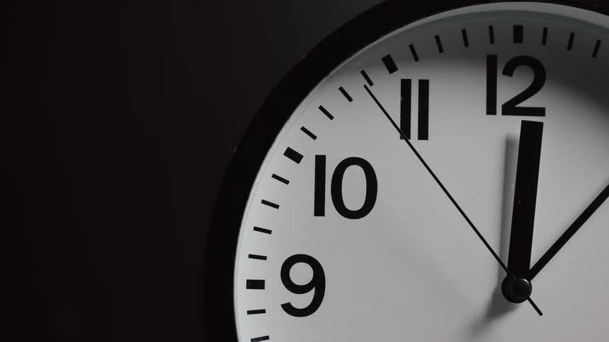 The second hand on a clock ticks