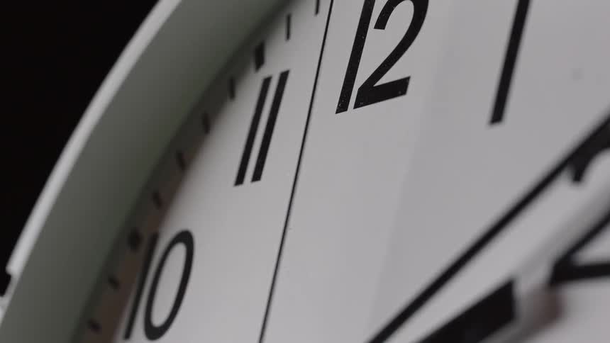 The second hand ticks on a clock