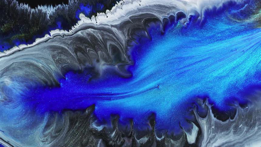 Blue and gray liquid swirls together
