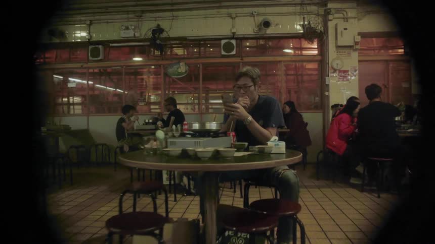 People eat in a restaurant