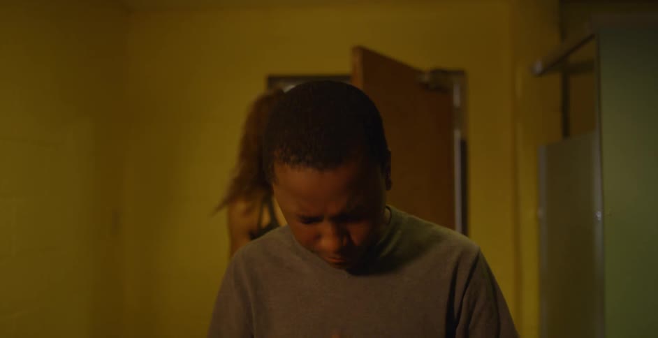 A young boy cries
