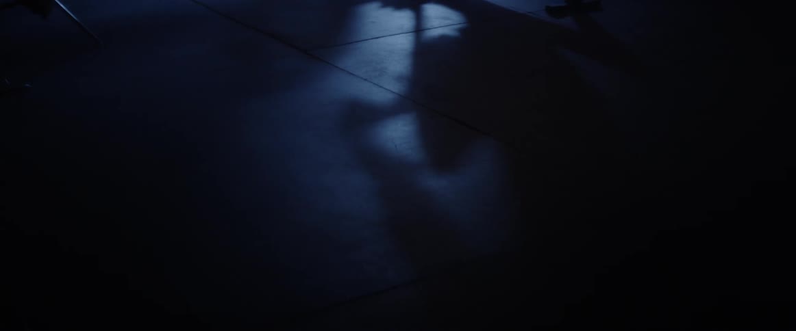 Shadow of a person exercising