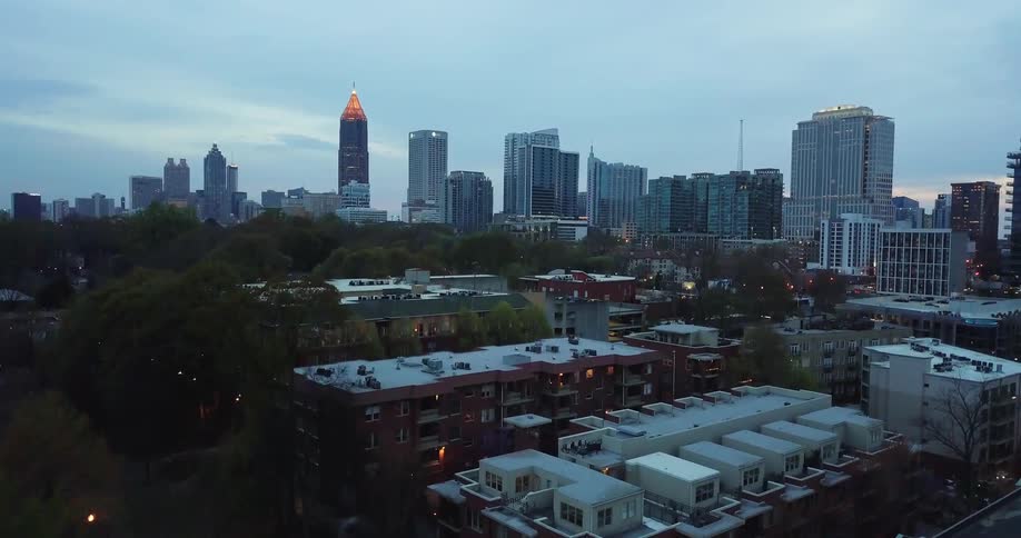 City buildings tower into the skyline