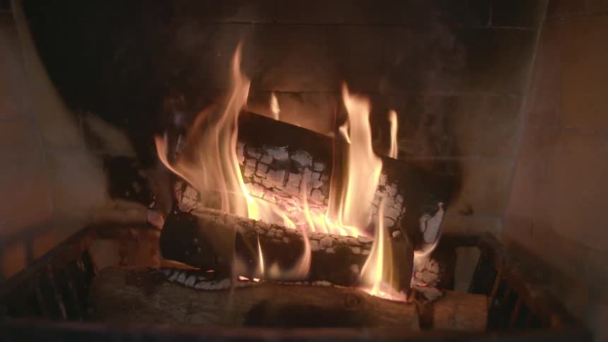A crackling fire