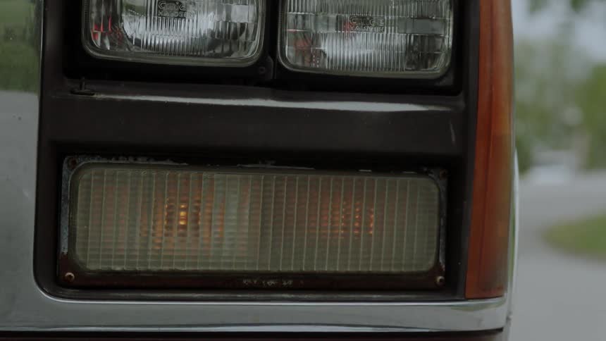 A vehicle's hazard light blinks
