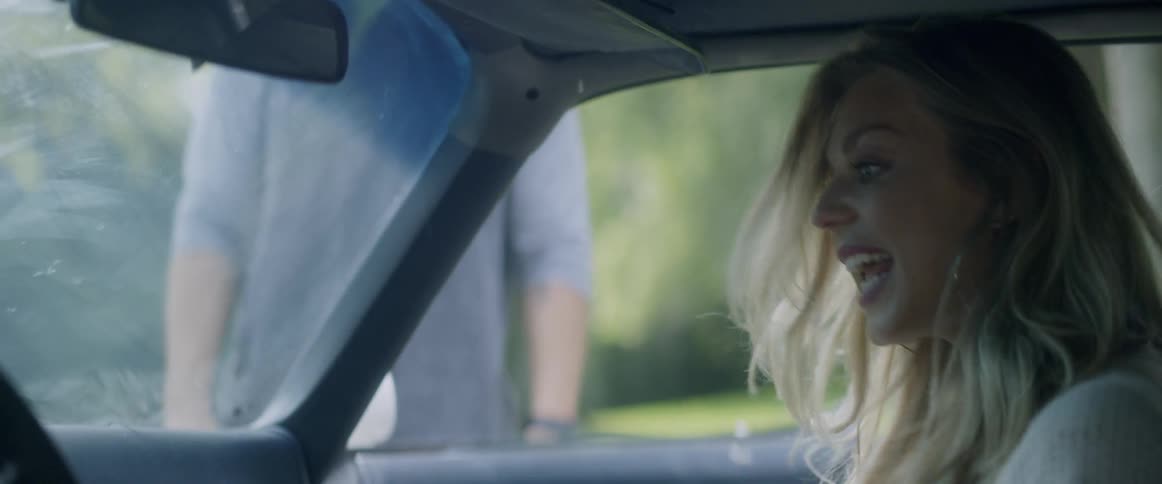 A woman is arguing with someone outside of a car